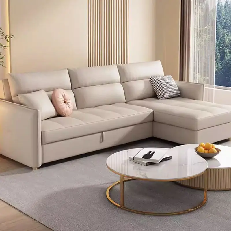 Modern Dual Purpose Pull Foldable Storage Couch Sofa Bed Multifunctional Fabric Living Room Home Hotel Set — image 3