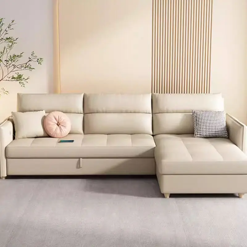 Modern Dual Purpose Pull Foldable Storage Couch Sofa Bed Multifunctional Fabric Living Room Home Hotel Set — image 4