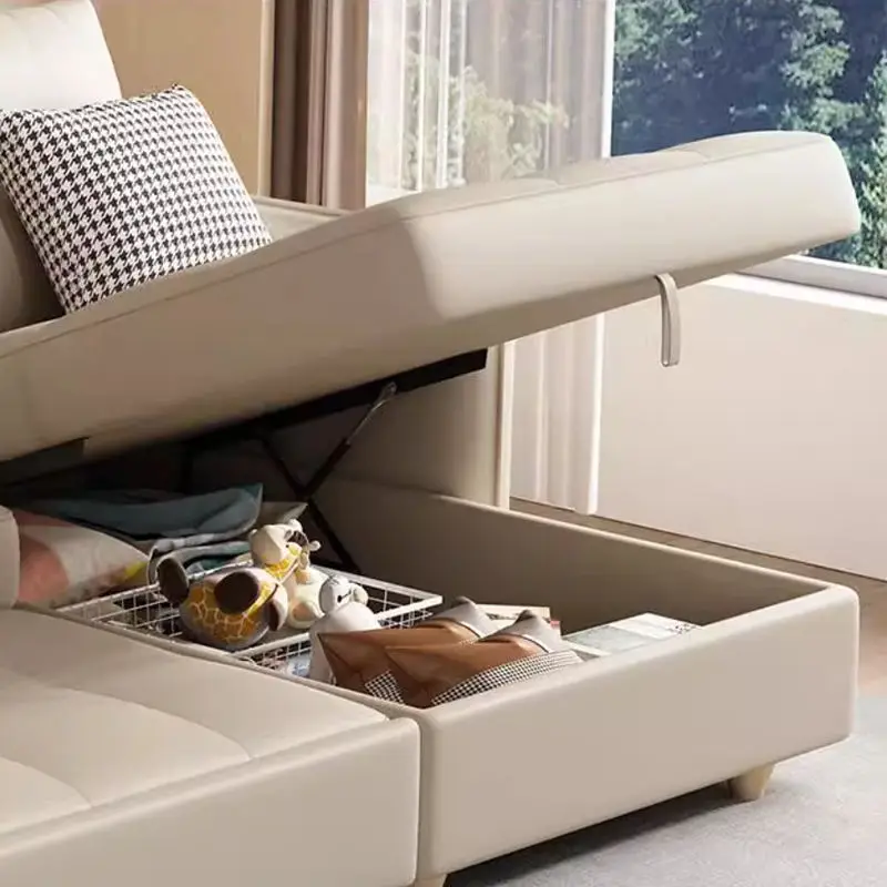 Modern Dual Purpose Pull Foldable Storage Couch Sofa Bed Multifunctional Fabric Living Room Home Hotel Set — image 5