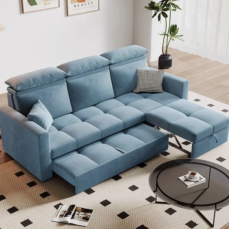 Hot Selling Modern American Style 3-Seater Sofa Bed Multifunctional Extendable Home L Shape Couch Home Furniture — view 1