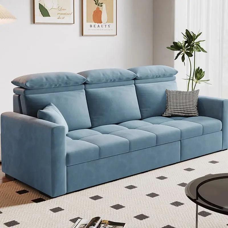 Hot Selling Modern American Style 3-Seater Sofa Bed Multifunctional Extendable Home L Shape Couch Home Furniture — image 4