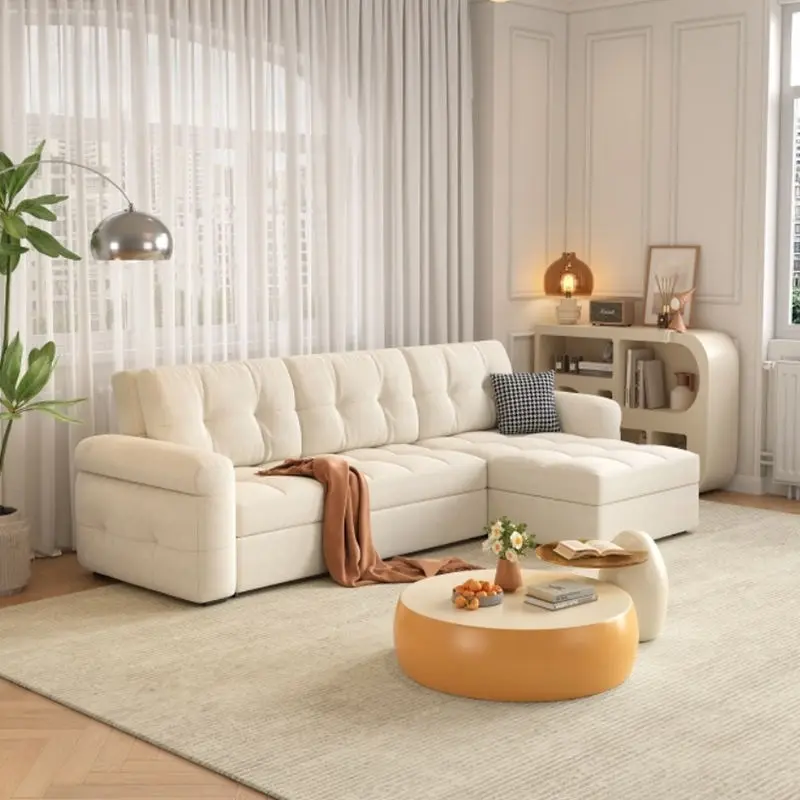 Sofa Cum Couch Modern Simple Folding Storage Bed Small Living Room Apartment Sofa Bed with Metal Frame Fabric Material — view 1