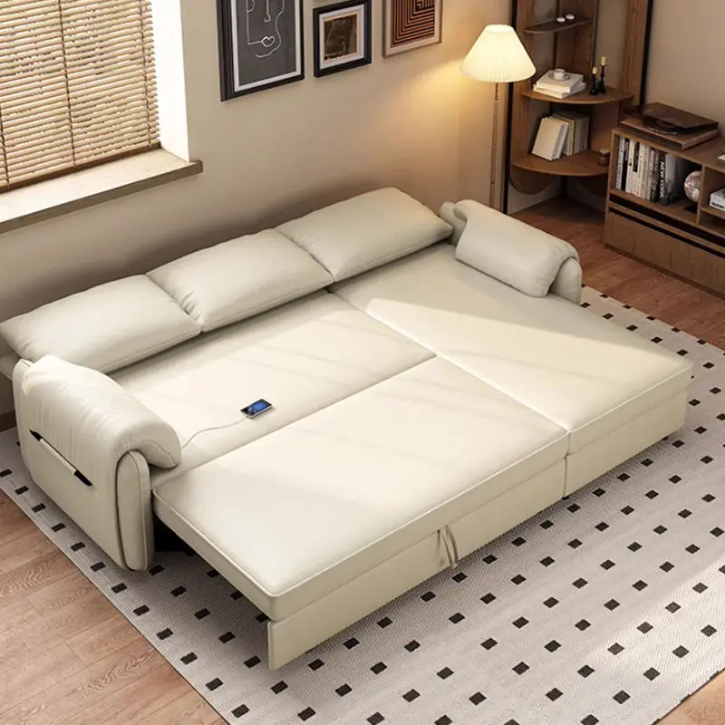 Modern Fabric Love Seat Sofa Bed Foldable for Living Room Hotel or Bedroom Use — image 3