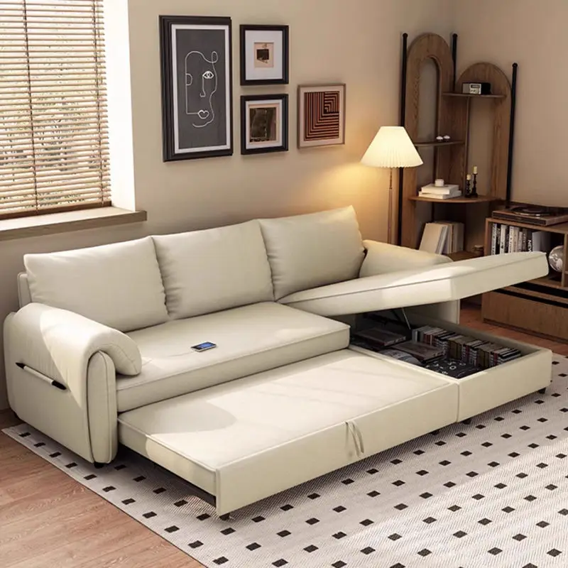 Modern Fabric Love Seat Sofa Bed Foldable for Living Room Hotel or Bedroom Use — image 4