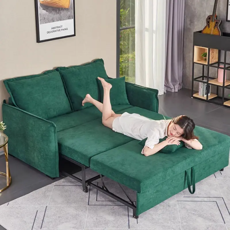 Modern Style Folding Sofa Fabric Upholstery Lounge Couch with Extendable Feature for Living Room Hotel or Bedroom — view 1