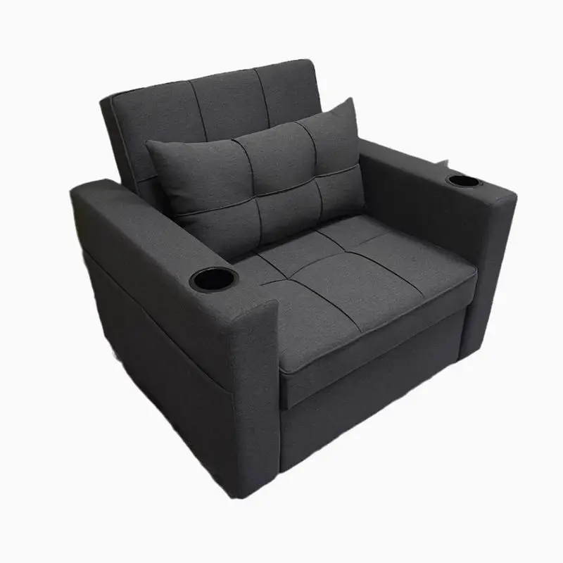 Customizable Single Sofa Bed Cup Holder Armrest Folding Office Cinema Chair for Living Room Hotel Bedroom Use Extendable Feature — image 2