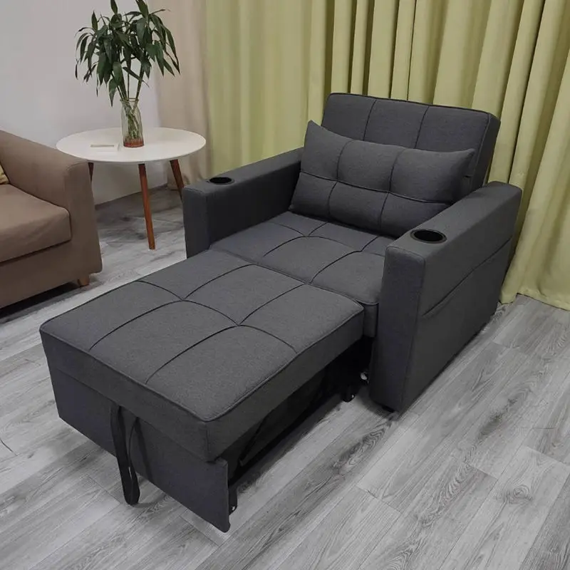 Customizable Single Sofa Bed Cup Holder Armrest Folding Office Cinema Chair for Living Room Hotel Bedroom Use Extendable Feature — image 5
