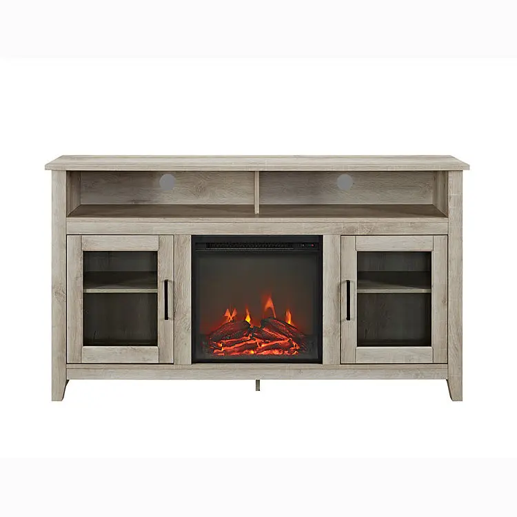 Guangdong Tv Fireplace Cabinet Modern Stand Wood Living Room Luxury Modern — view 1