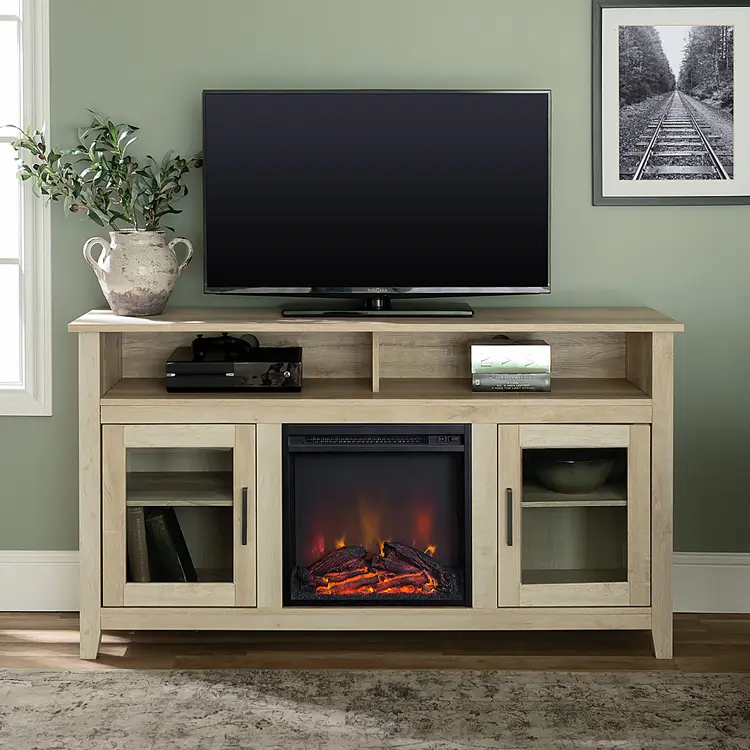 Guangdong Tv Fireplace Cabinet Modern Stand Wood Living Room Luxury Modern — image 3