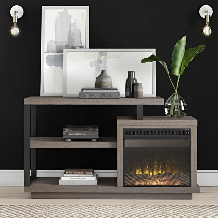 Customized Color Wooden Tv Fireplace Unit Stand Cabinet Simple — image 4