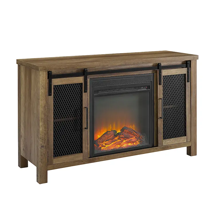 Minimalist Wooden Tv Fireplace Cabinet Designs Living Room — view 1