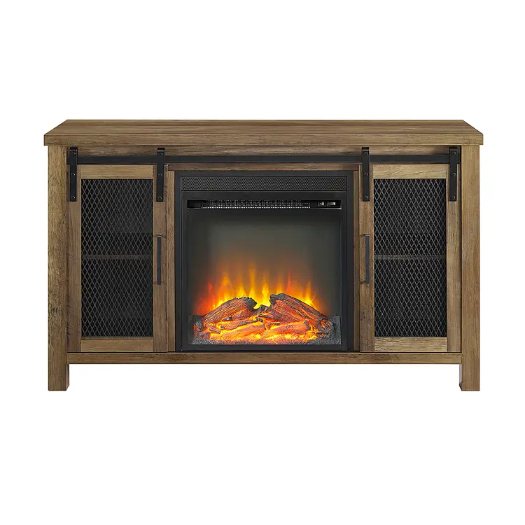 Minimalist Wooden Tv Fireplace Cabinet Designs Living Room — image 2