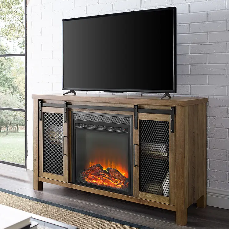 Minimalist Wooden Tv Fireplace Cabinet Designs Living Room — image 3