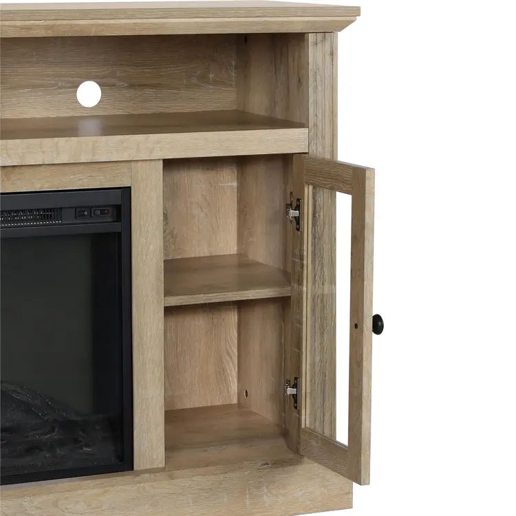 China Manufacturer Living Room Simple Fireplace Cabinets Tv Stand Plywood Wood Tv Cabinet — image 3
