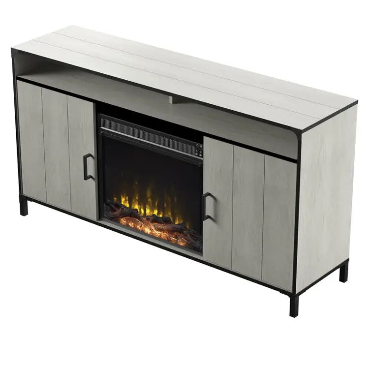 Antique Metal Frame Tv Fireplace Cabinet Modern Simple — image 3