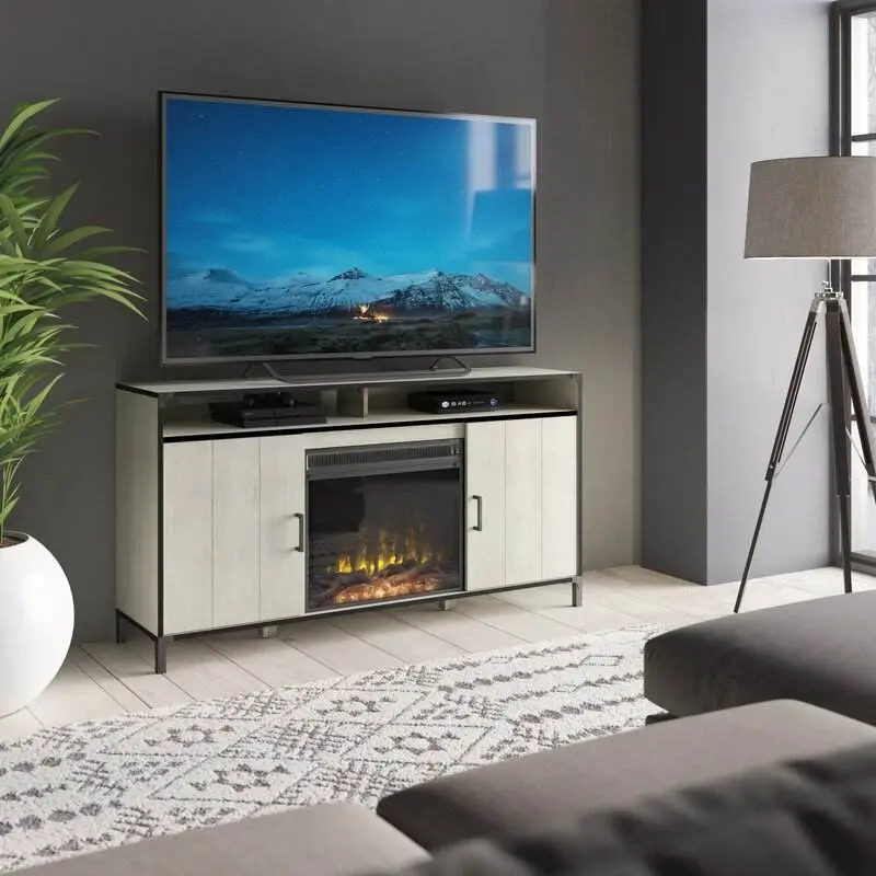 Antique Metal Frame Tv Fireplace Cabinet Modern Simple — image 5