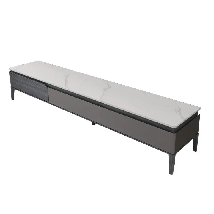 Factory Price Modern Unique TV Cabinet Wood Marble Floor Stand Big Meuble TV Stands — view 3