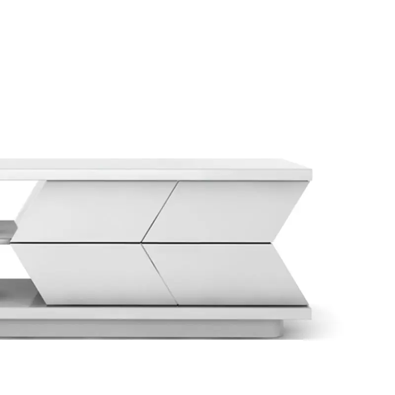 Custom Modern High Gloss White Wooden TV Stand Unique Curved Design Home Furniture TV Cabinet — view 3