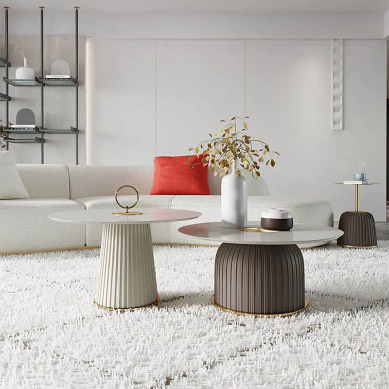 Modern Nordic Luxury Living Room Furniture White Marble Coffee Tables — view 1