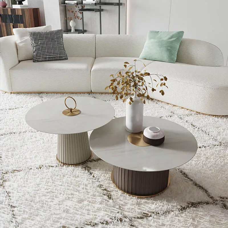 Modern Nordic Luxury Living Room Furniture White Marble Coffee Tables — image 3