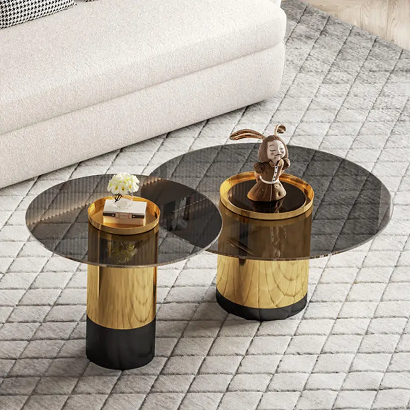 Luxury Modern Nordic Living Room Furniture Metal Glass Stainless Gold Living Room Side Table Coffee Tables — image 4
