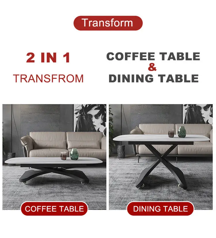 Factory Price Simple Adjustable Modern Lift Top Coffee Table — image 5