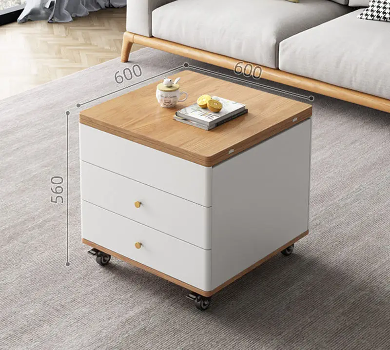 Nordic Luxury Storage Living Room Wooden Coffee Table — image 2