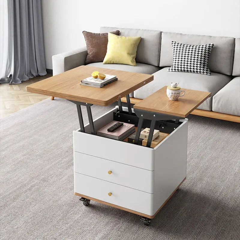 Nordic Luxury Storage Living Room Wooden Coffee Table — image 3