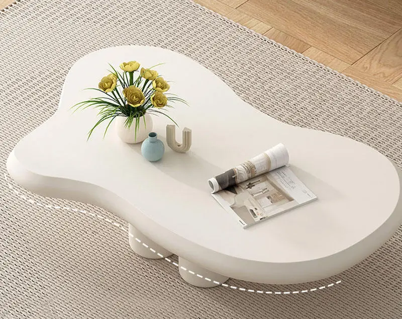 Modern Living Room Furniture Wooden White Coffee Tea Table — view 1