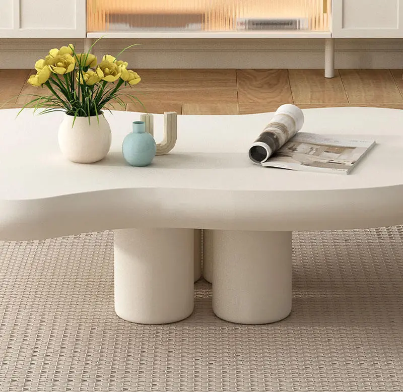 Modern Living Room Furniture Wooden White Coffee Tea Table — image 4