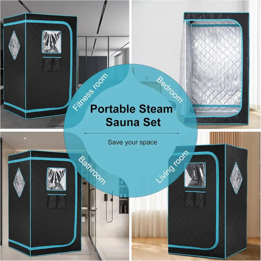 Large Foldable Home Steam Sauna Set One 1 & Two Person Spa Modern Design Portable Home Portable Steam Sauna — image 5