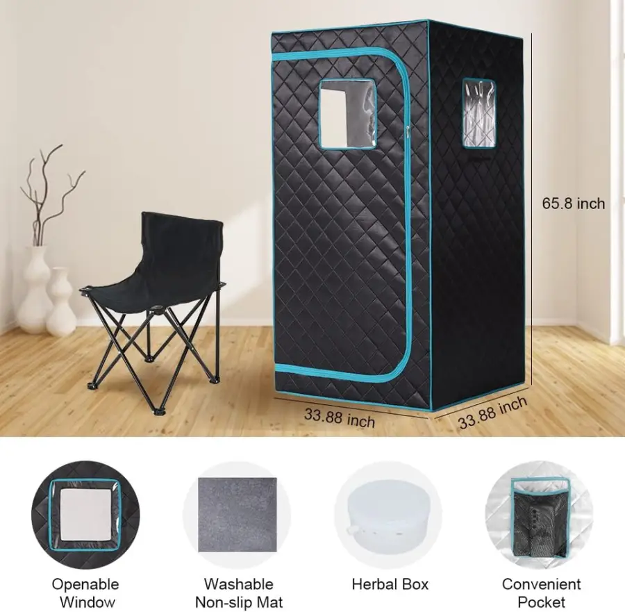Large Foldable Home Steam Sauna Set One 1 & Two Person Spa Modern Design Portable Home Portable Steam Sauna — image 6