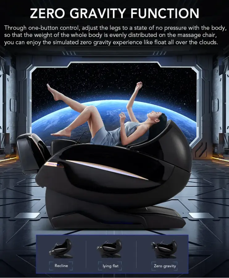 4D Full Body Zero Gravity Shiatsu Massage Chair with Built-in Heat — view 4
