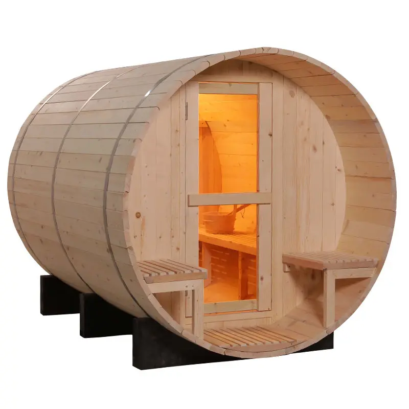 2022 Outdoor Traditional Sauna Rooms Cheapest Price Dry Steam Stove Barrel Wood Sauna for Sale — view 1