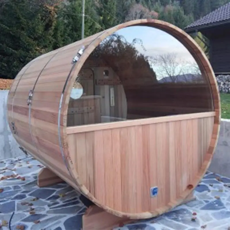 Panoramic Barrel Sauna Wooden Cheap Sauna Barrel for Sale — view 1
