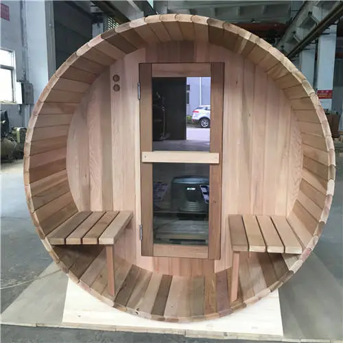 2024 Red Cedar Sauna Soild Wood Wooden Sauna Dry Wet Steam Outdoor Barrel Sauna Room — image 3