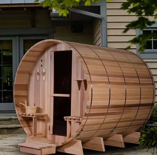 2024 Red Cedar Sauna Soild Wood Wooden Sauna Dry Wet Steam Outdoor Barrel Sauna Room — image 5