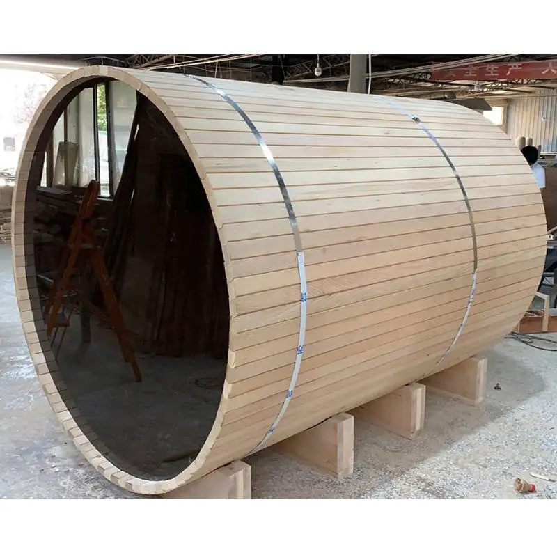 Panoramic Barrel Sauna Wooden Cheap Sauna Barrel for Sale — image 7