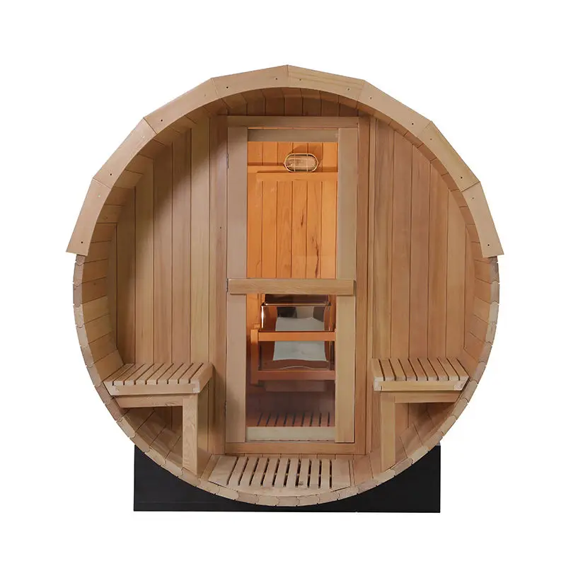Smartmak Wood Sauna Room for Wholesale Paniramic Barrel Sauna with Sauna Stove — image 6