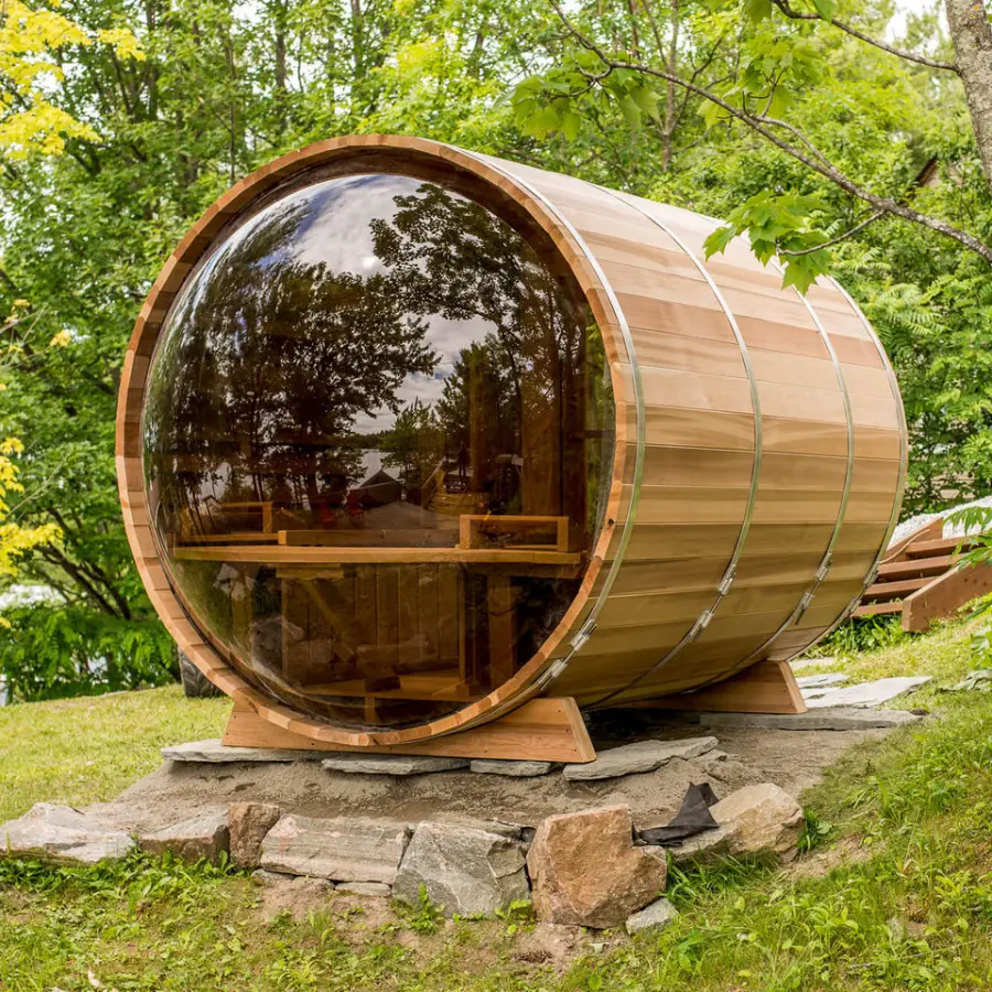 Canada Red Cedar Barrel Sauna Outdoor Wood 6 Person — view 1