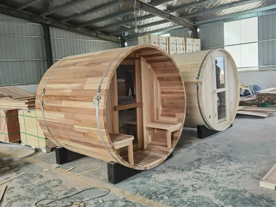 Smartmak Outdoor Barrel Sauna 6-8 Person Size Steam Sauna — image 6