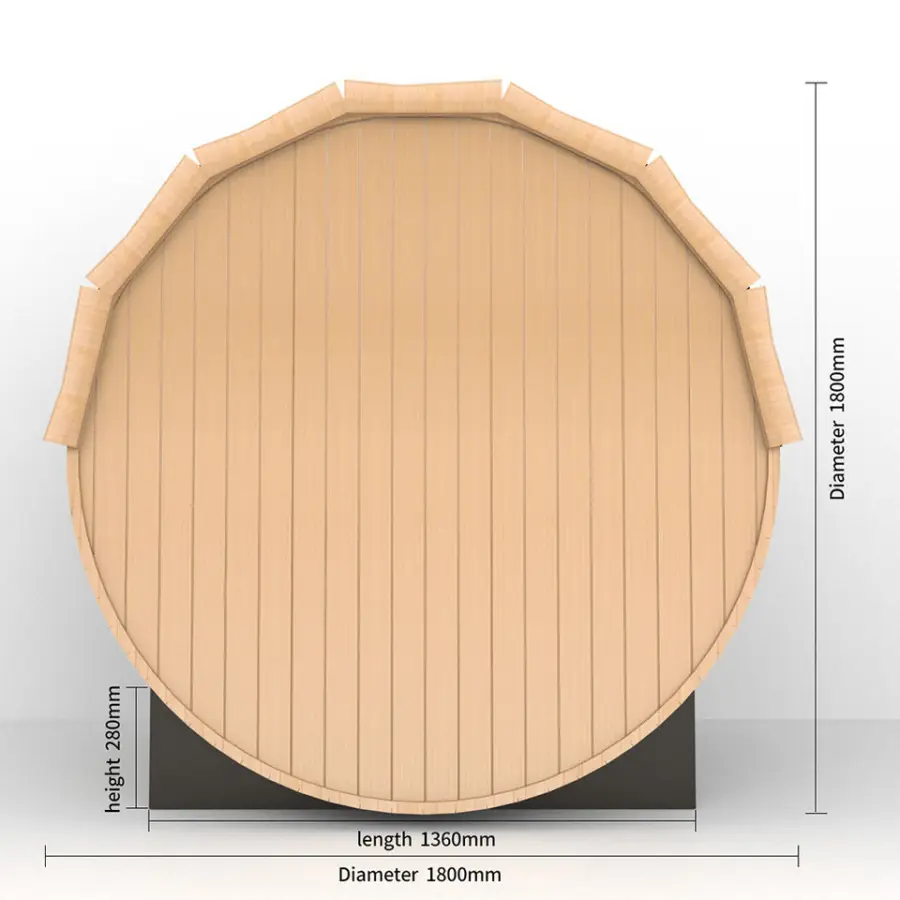 Luxury Solid Wood Outdoor Canadian Red Cedar Steam Barel Sauna With Stove Heater — image 4