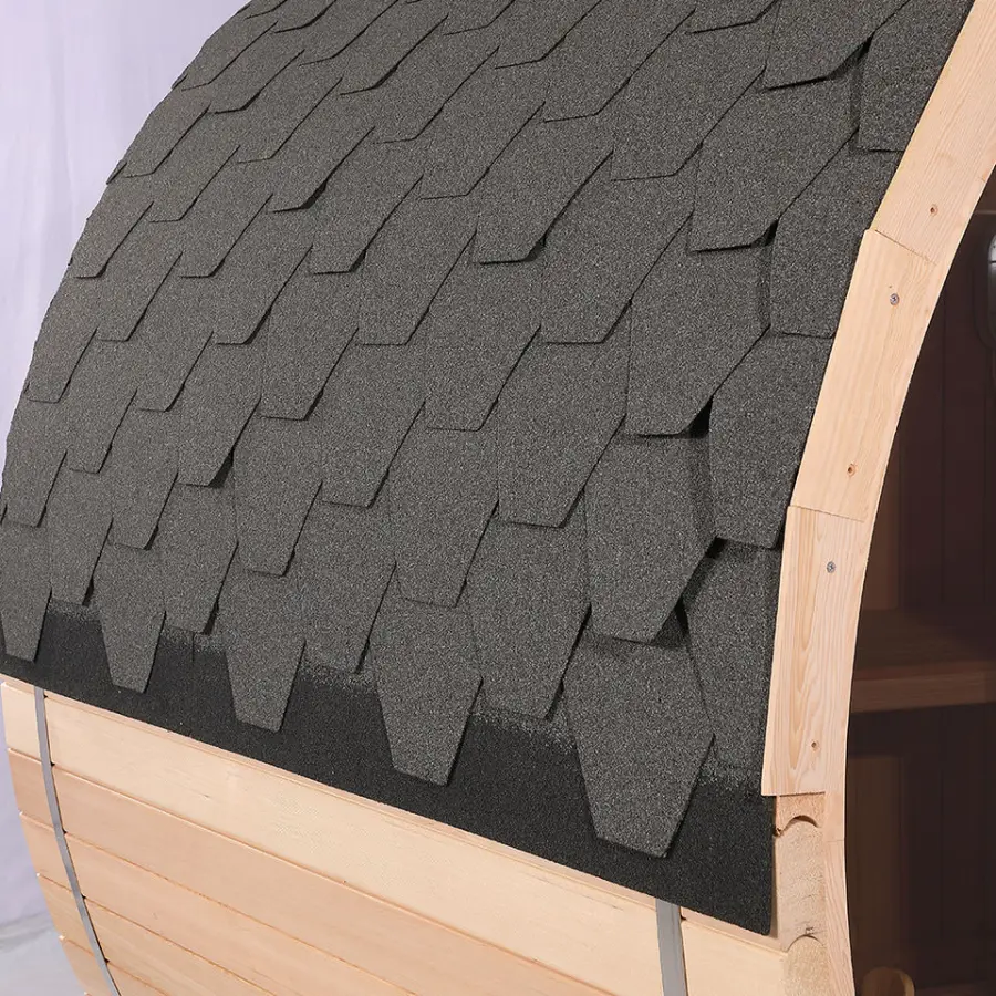 Home Luxury Outdoor Red Cedar Barrel 4 Person Wooden Dry Steam Sauna Room — view 5