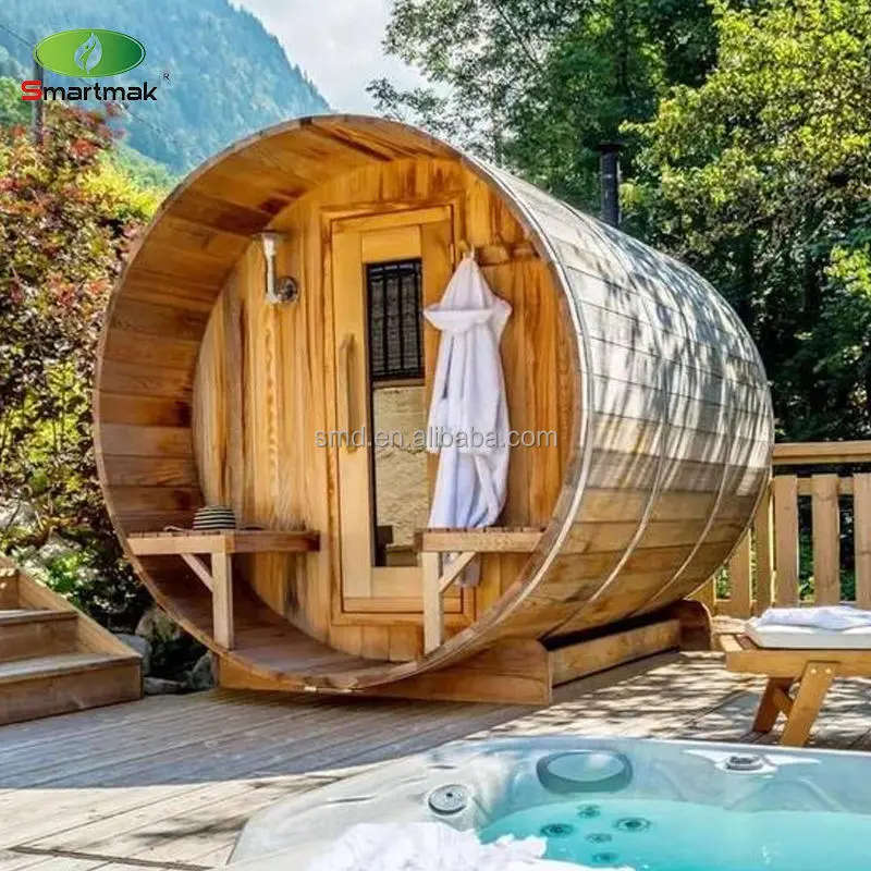 China Barrel Sauna Steam and Sauna Bath for Outdoor 6 Personal Spa Tubs & Sauna Rooms — image 4
