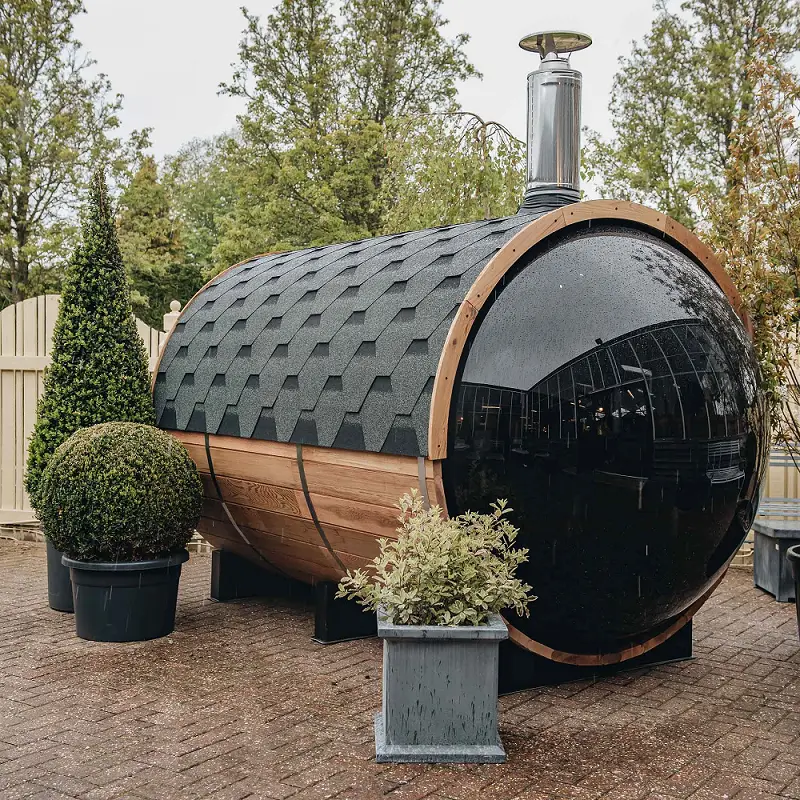 Outdoor 4 Person Sauna Room Barrel Sauna With Heater — image 7