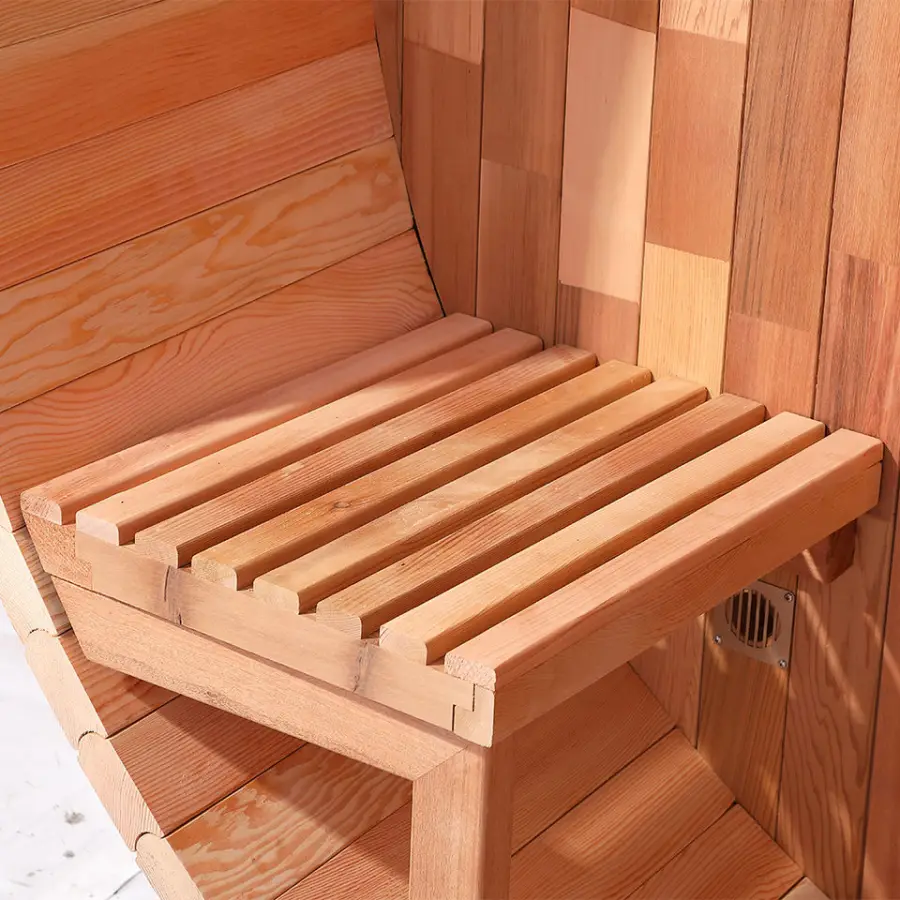 SMARTMAK Hot Selling 6 8 Person Outdoor Traditional Hemlock/Red Cedar Steam Panoramic Barrel Sauna — image 6