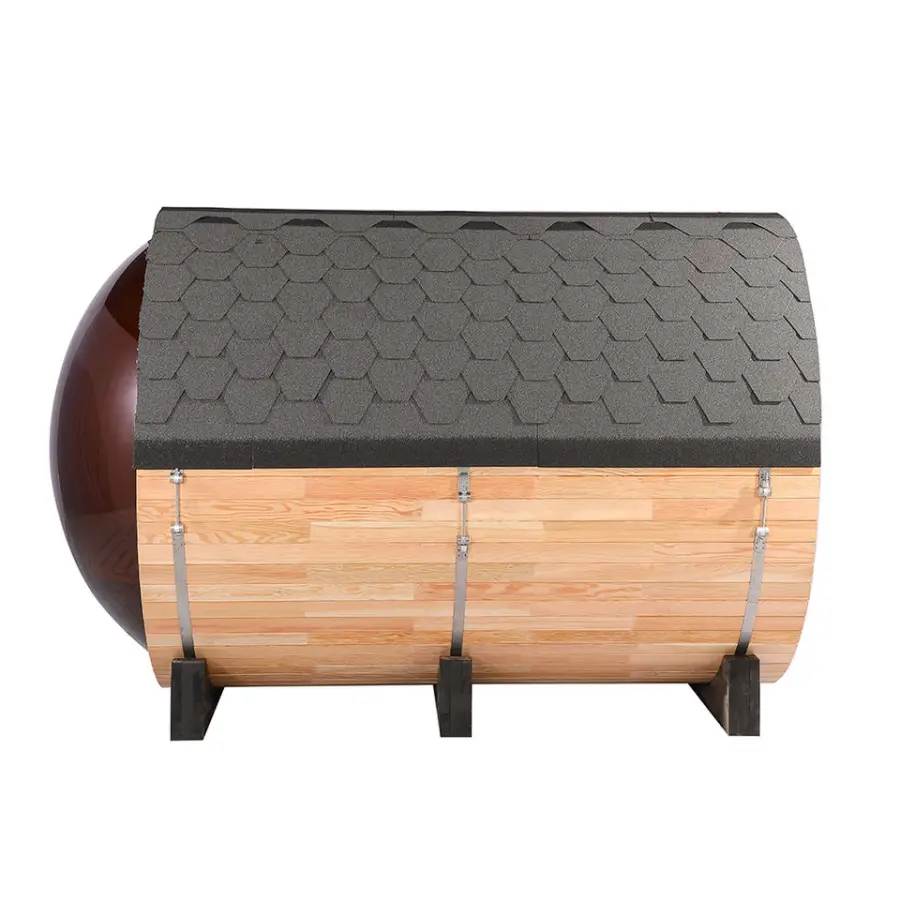 Smartmak Sauna Outdoor 4 Person Cedar Wooden Barrel House for Family Sauna — image 7