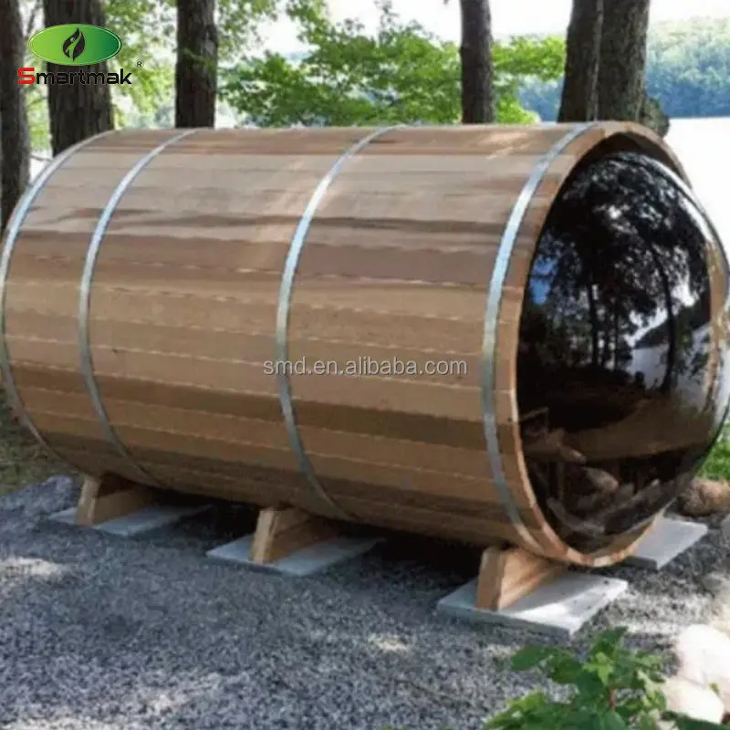 Canada Clear Cedar Glass Barrel Sauna With Woodstove — image 3