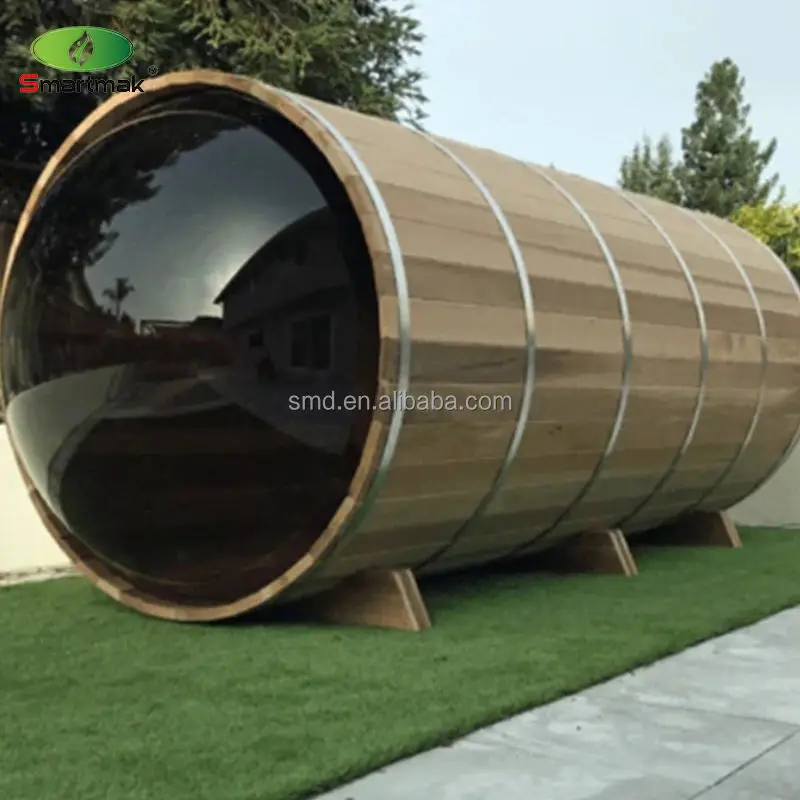 Canada Clear Cedar Glass Barrel Sauna With Woodstove — image 4