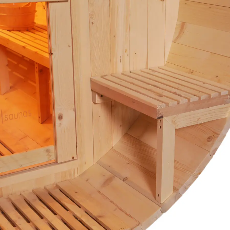 Smartmak Outdoor Barrel Sauna House Hemlock Red Cedar Traditional Steam Sauna Outdoor — image 6